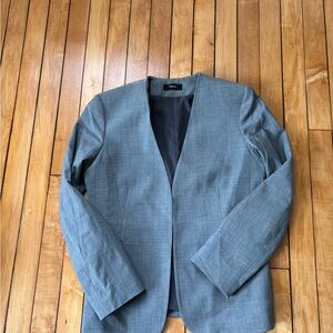Theory Collarless Light Gray Blazer